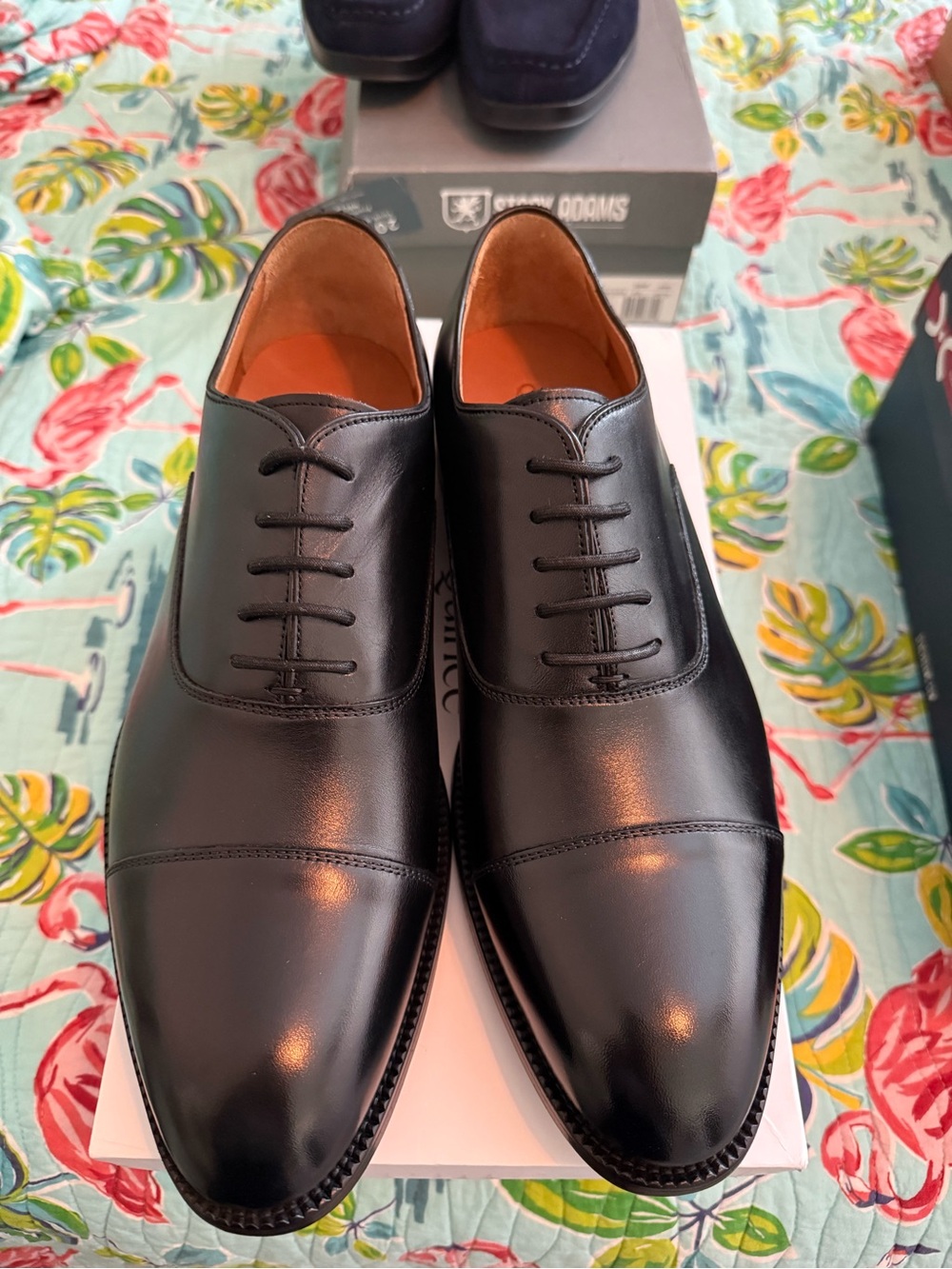 Men's Classic Black Cap-Toe Oxford Dress Shoes size 12